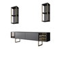 Hanah Home Mueble de TV Moderno Salón Antracita y Negro 180cm